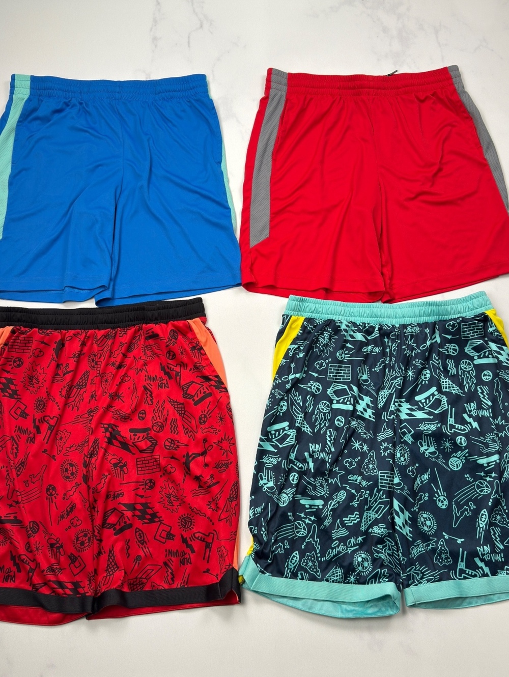 Tek Gear Athletic Shorts Multi-Color Dry Tek Lot of 4 - XL Husky Boys